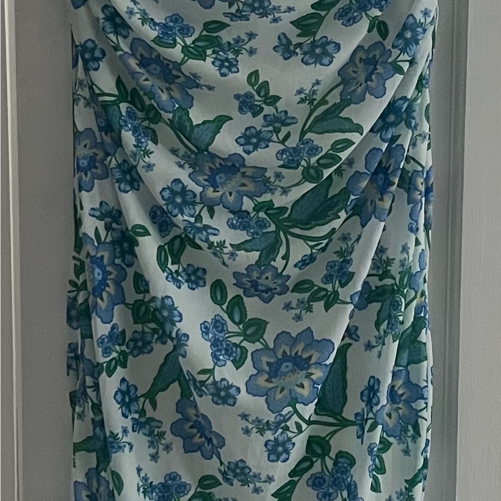 Beginning Boutique Blue and Green Floral Fabric
